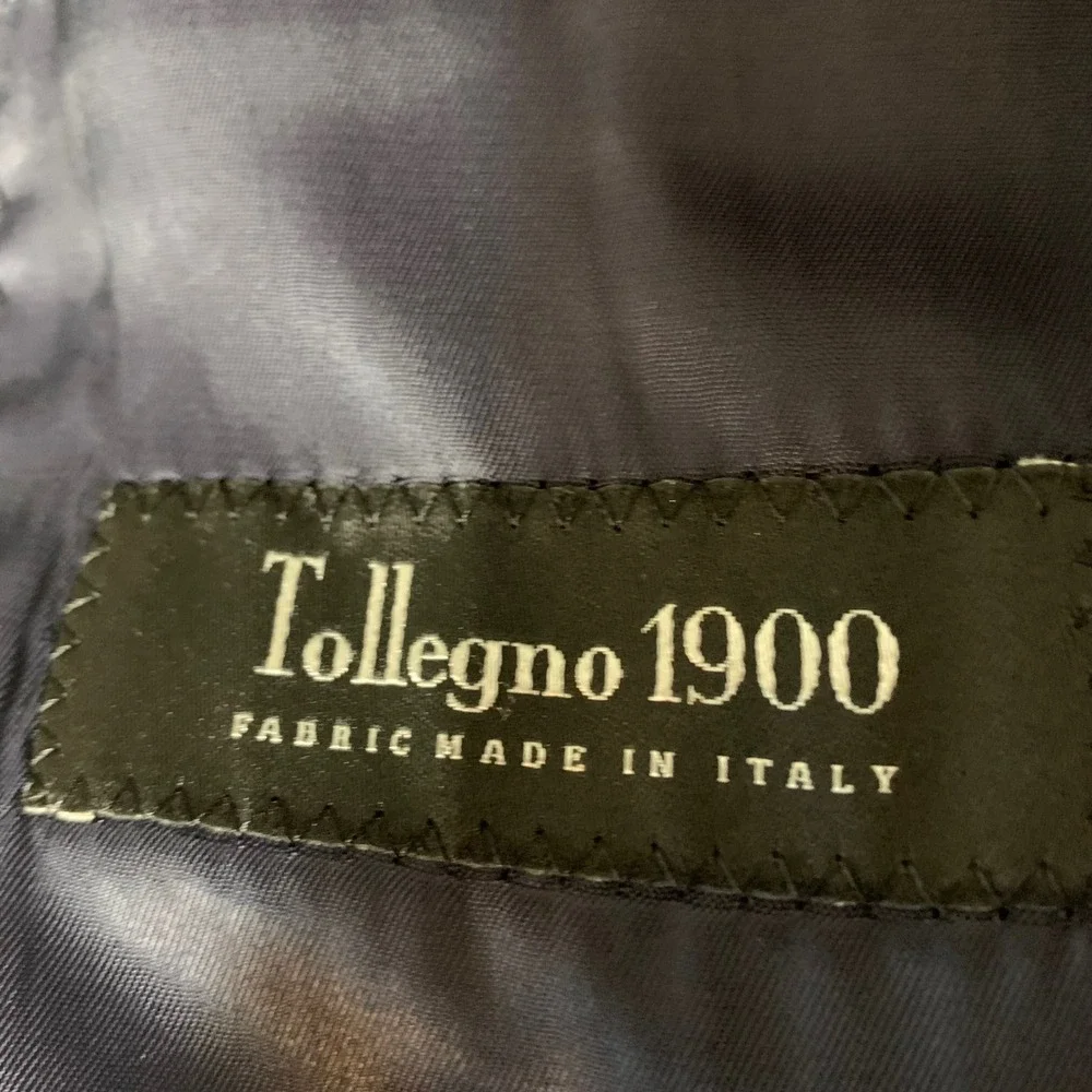 The BLK TUX Tuxedo Jacket 46R Navy Blue Merino Wool Tollegno 1900 Peak Lapel